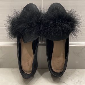 Aldo Women’s Suede Flats with Feathers